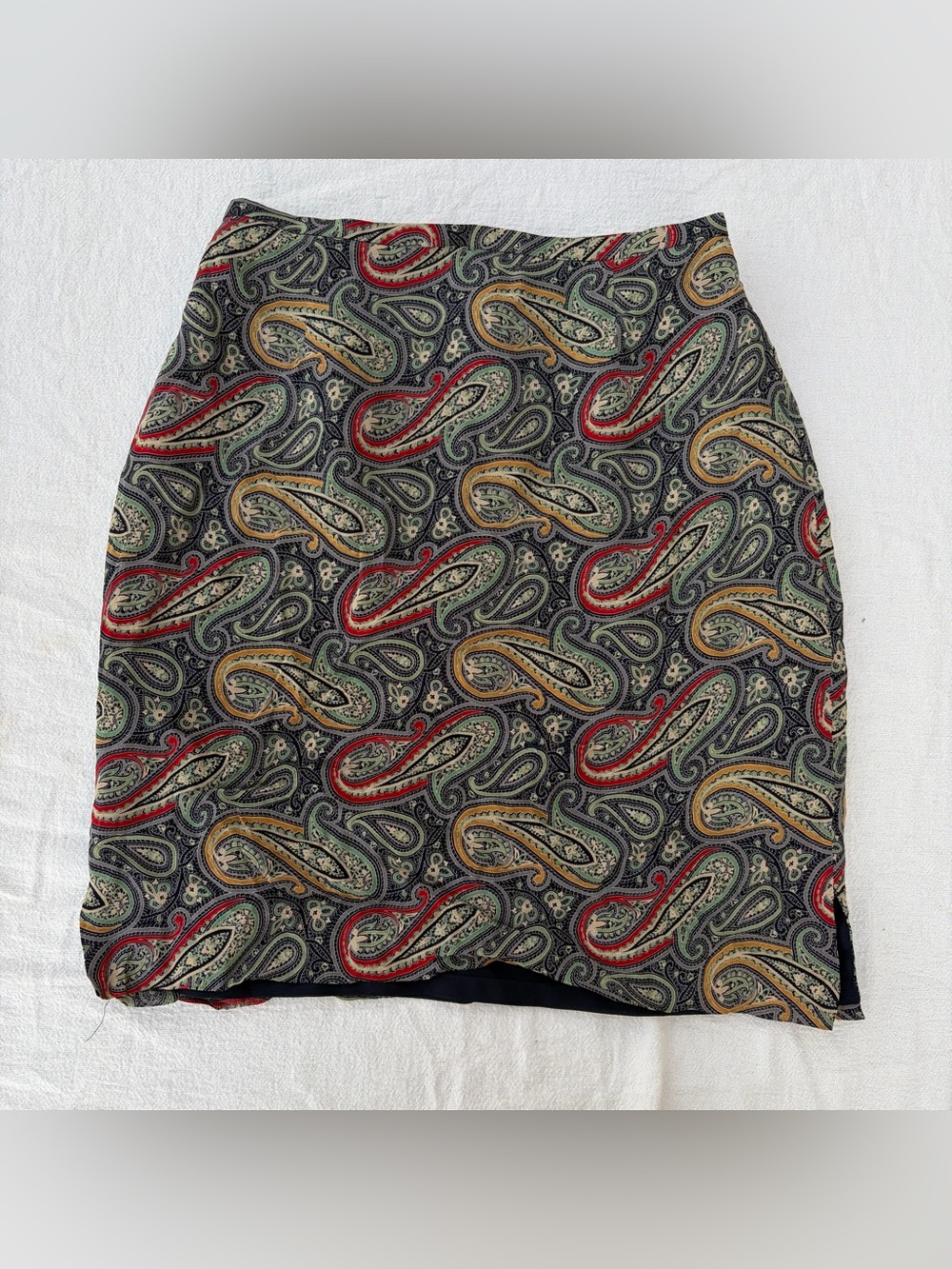 Vintage Harold's Paisley Mini Skirt, 90s Retro Preppy Boho